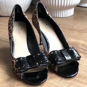 Kate Spade Cheetah Print Real Fur And Leather Heel